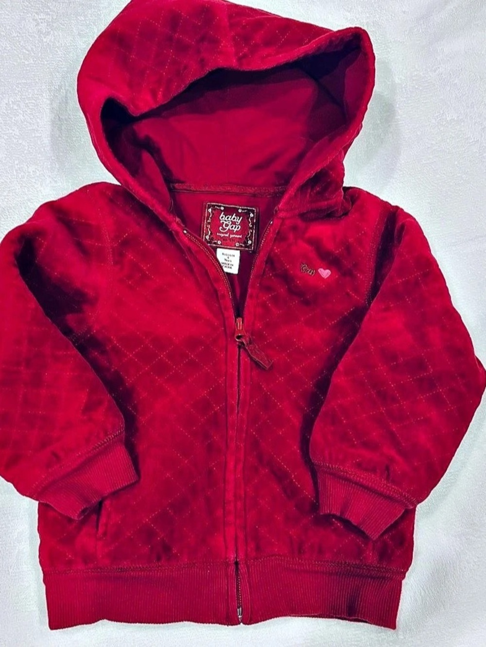 Gap Girls Size 4T Red Quilted Hooded Jacket